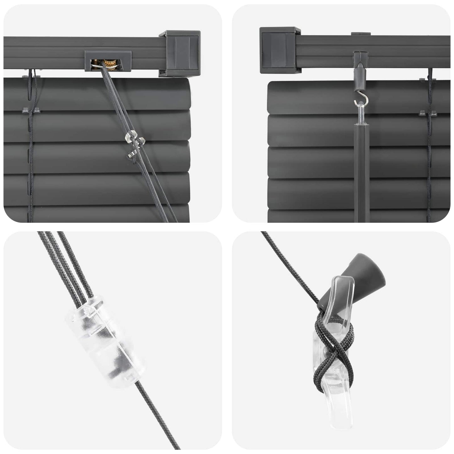 Venetian Blind Manual Adjustable Silver Grey 150 x 40 cm PVC