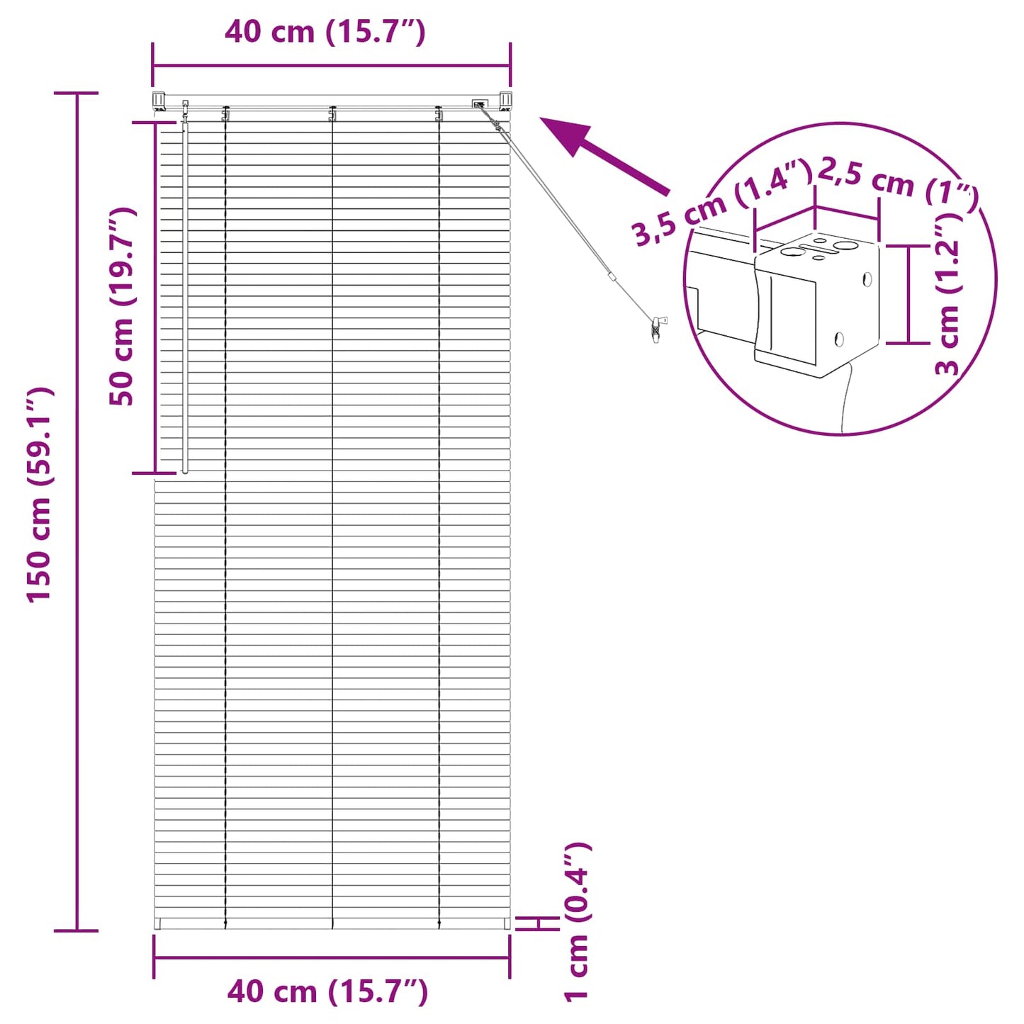 Venetian Blind Manual Adjustable Silver Grey 150 x 40 cm PVC