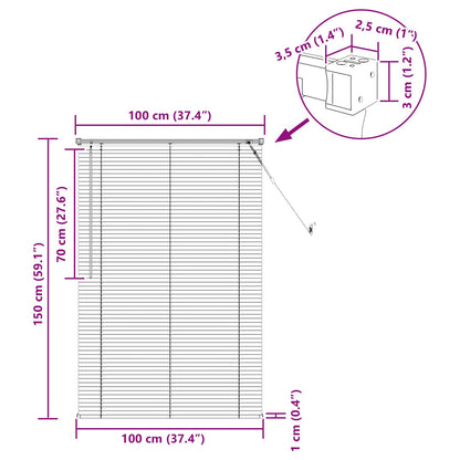 Venetian Blind Silver Grey 150 x 100 cm 25 mm PVC
