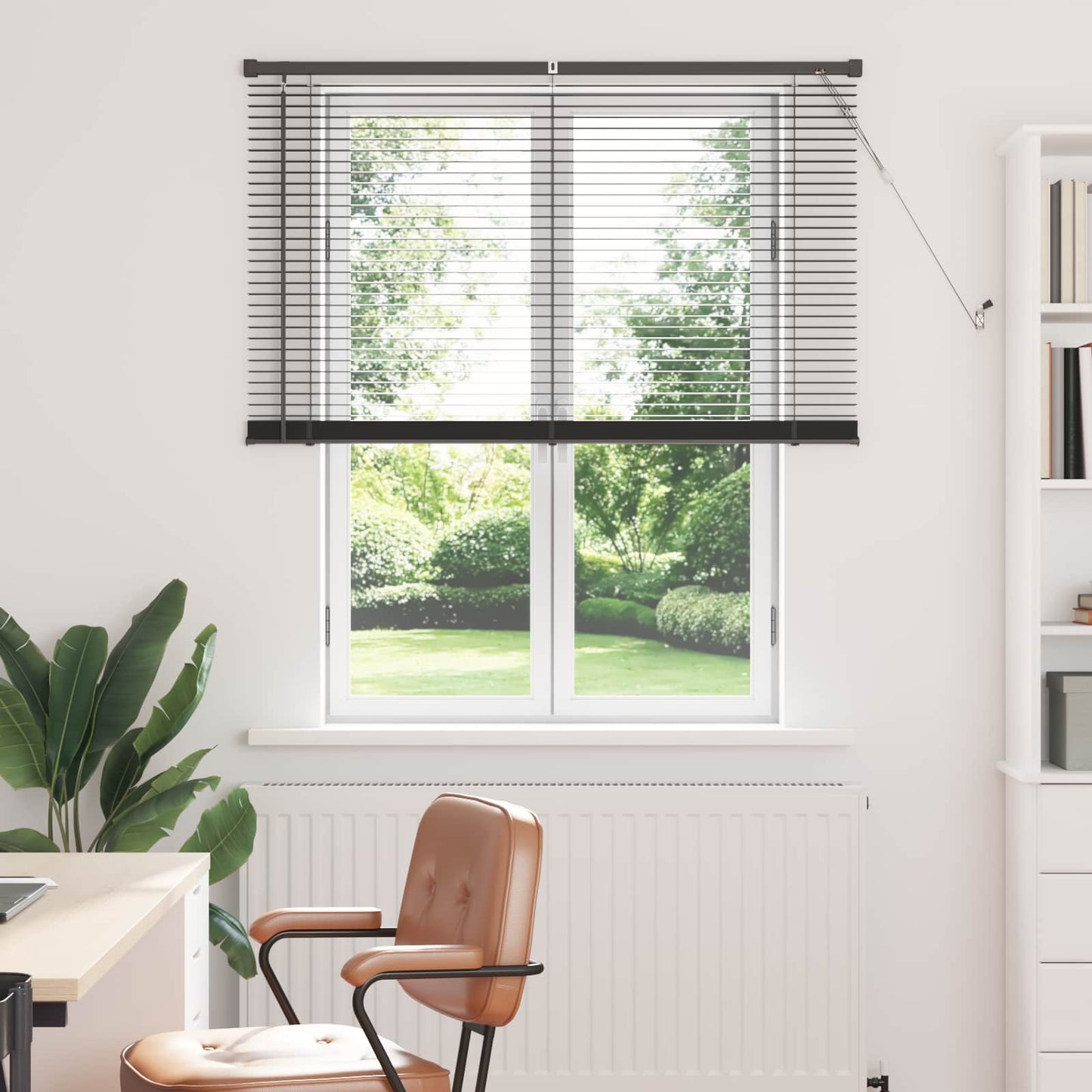 Venetian Blind Manual Adjustable Silver Grey 150 x 110 cm PVC