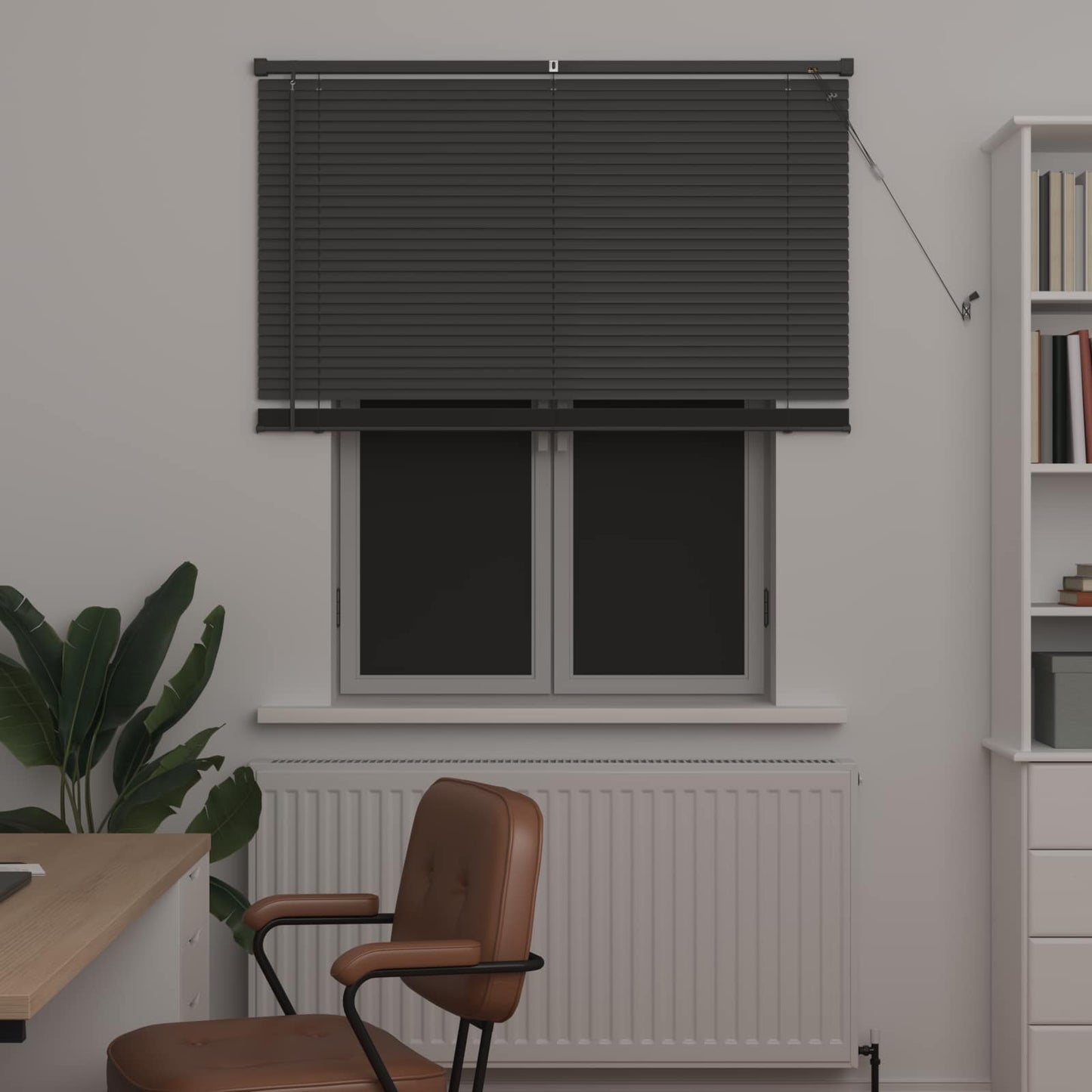 Venetian Blind Manual Adjustable Silver Grey 150 x 110 cm PVC