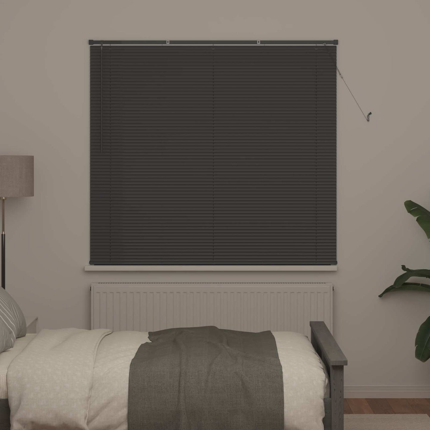 Venetian Blind Silver Grey 150 x 140 cm 25 mm PVC