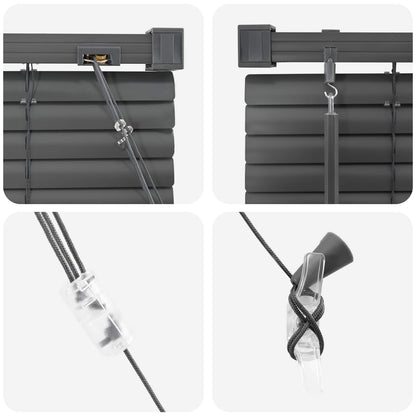 Venetian Blind Manual Adjustable Silver Grey 213 x 80 cm PVC