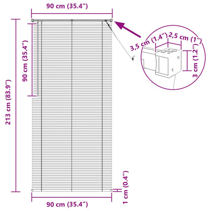 Venetian Blind Silver Grey 213 x 90 cm 25 mm PVC