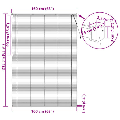 Venetian Blind Silver Grey 213 x 160 cm 25 mm PVC