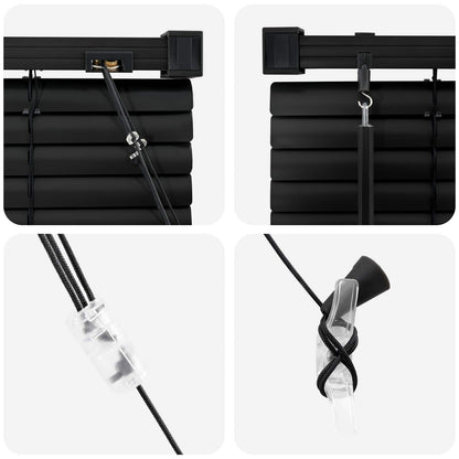 Venetian Blind Manual Adjustable Black 150 x 70 cm PVC