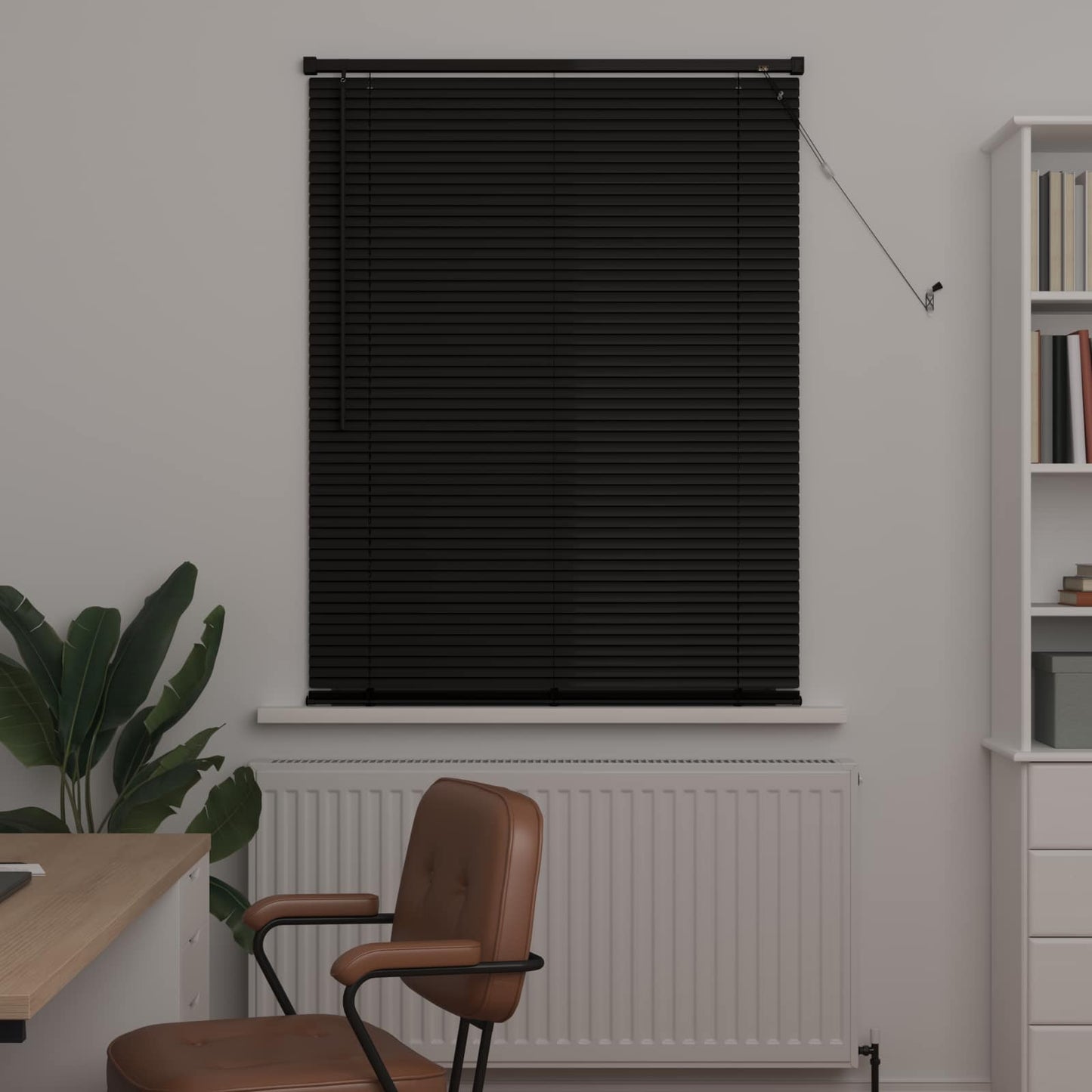 Venetian Blind Manual Adjustable Black 150 x 70 cm PVC