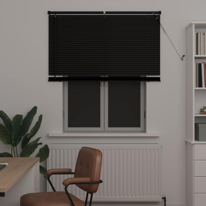 Venetian Blind Black 150 x 120 cm 25 mm PVC
