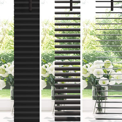 Venetian Blind Black 150 x 160 cm 25 mm PVC
