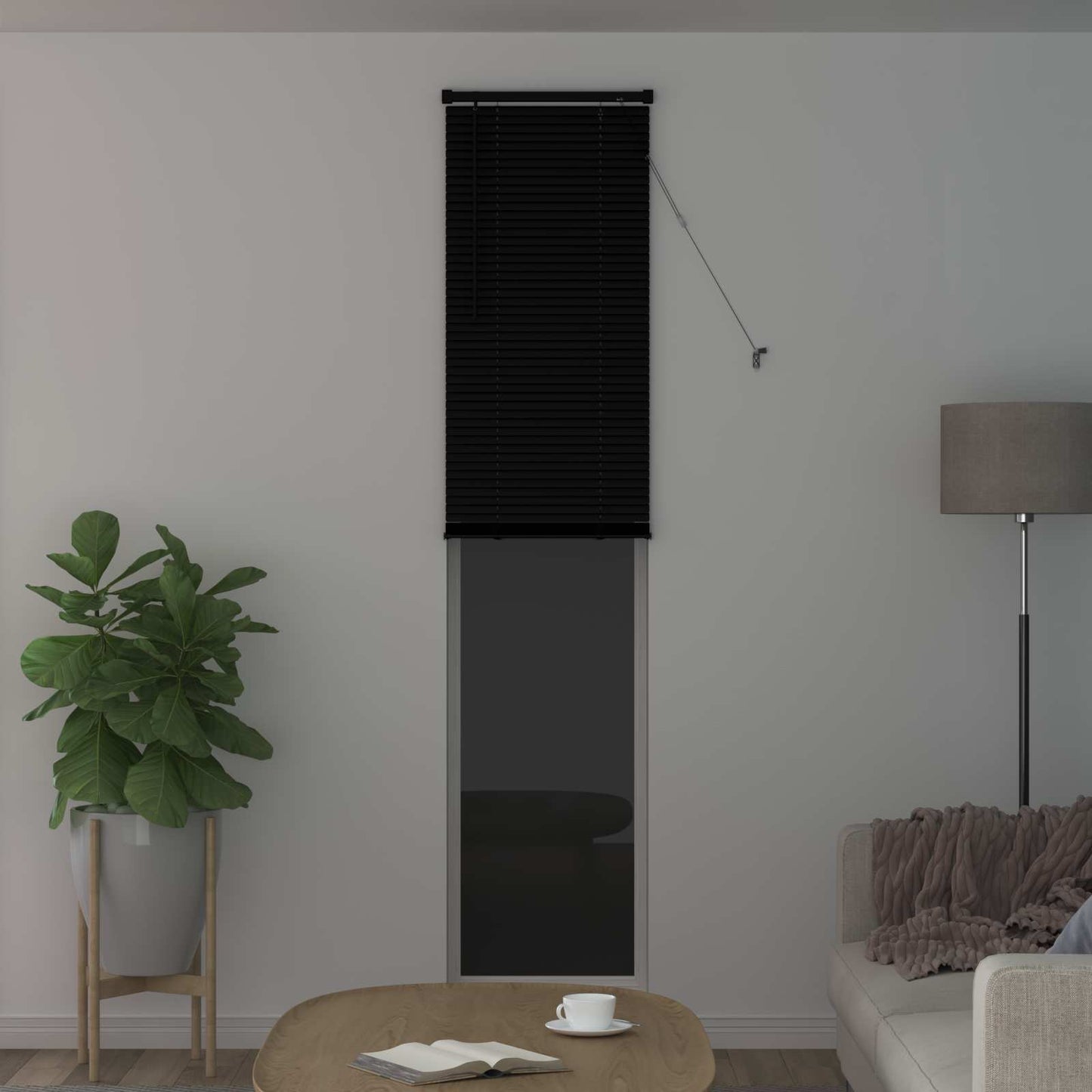 Venetian Blind Black 213 x 50 cm 25 mm PVC