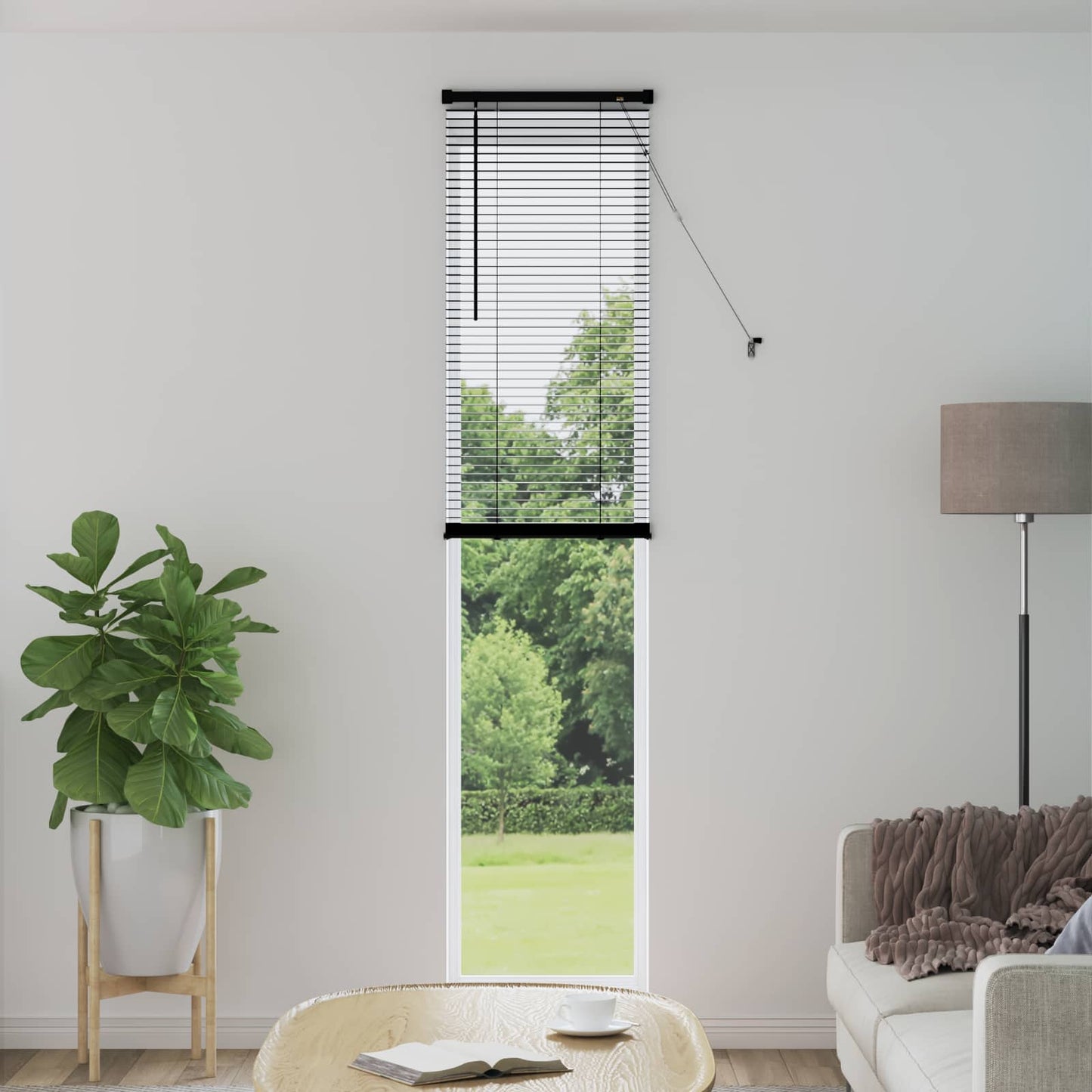 Venetian Blind Black 213 x 60 cm 25 mm PVC