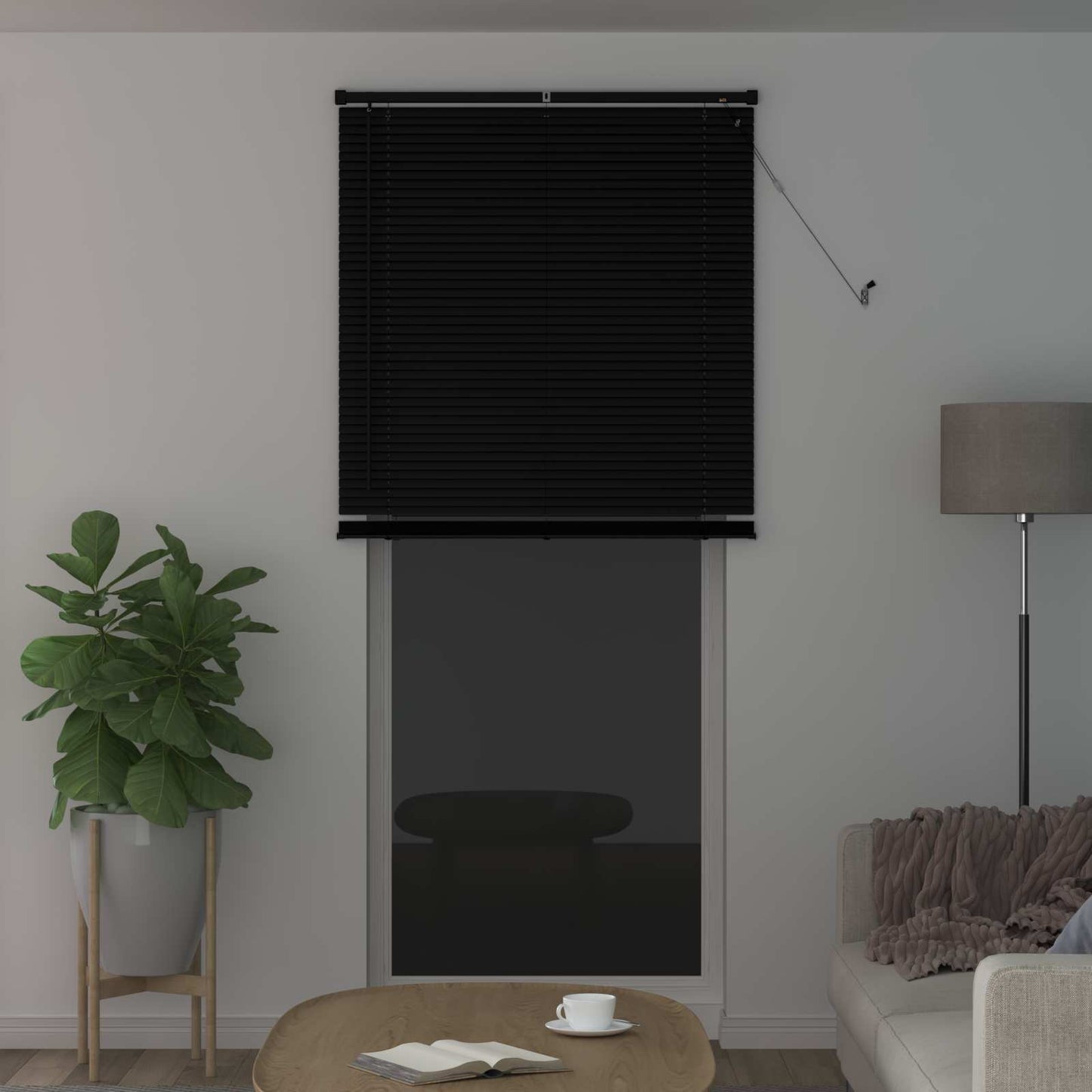 Venetian Blind Black 213 x 70 cm 25 mm PVC