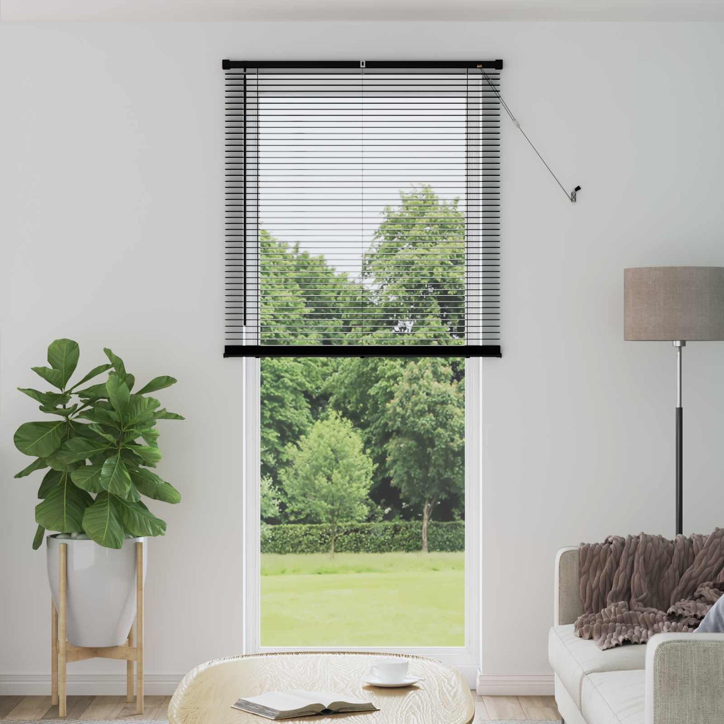 Venetian Blind Black 213 x 80 cm 25 mm PVC