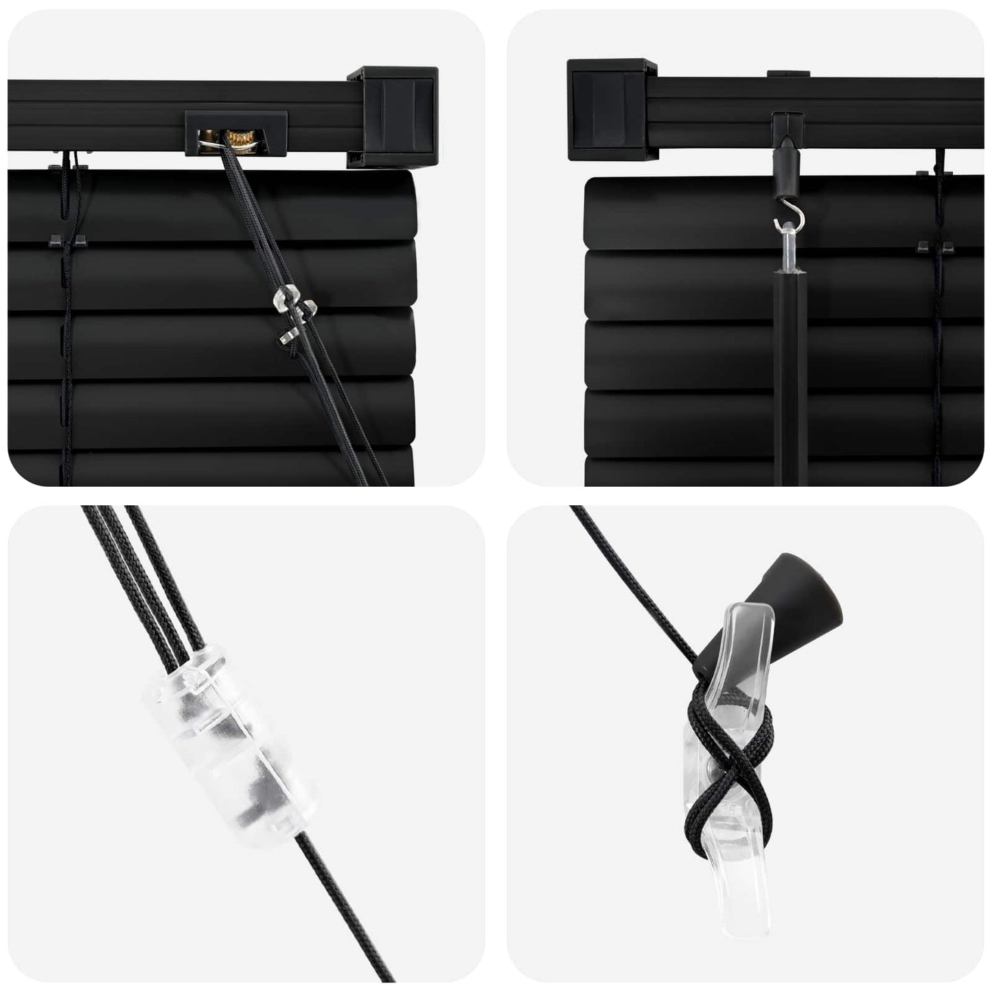Venetian Blind Black 213 x 120 cm 25 mm PVC