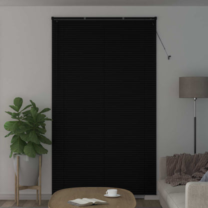 Venetian Blind Black 213 x 130 cm 25 mm PVC