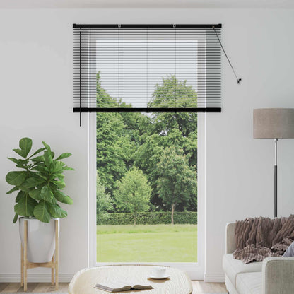 Venetian Blind Black 213 x 150 cm 25 mm PVC