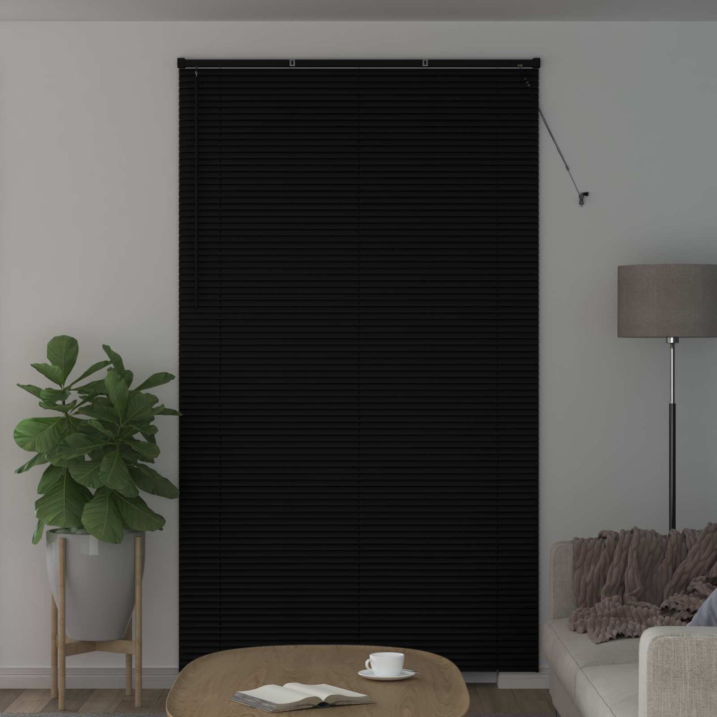 Venetian Blind Black 213 x 160 cm 25 mm PVC