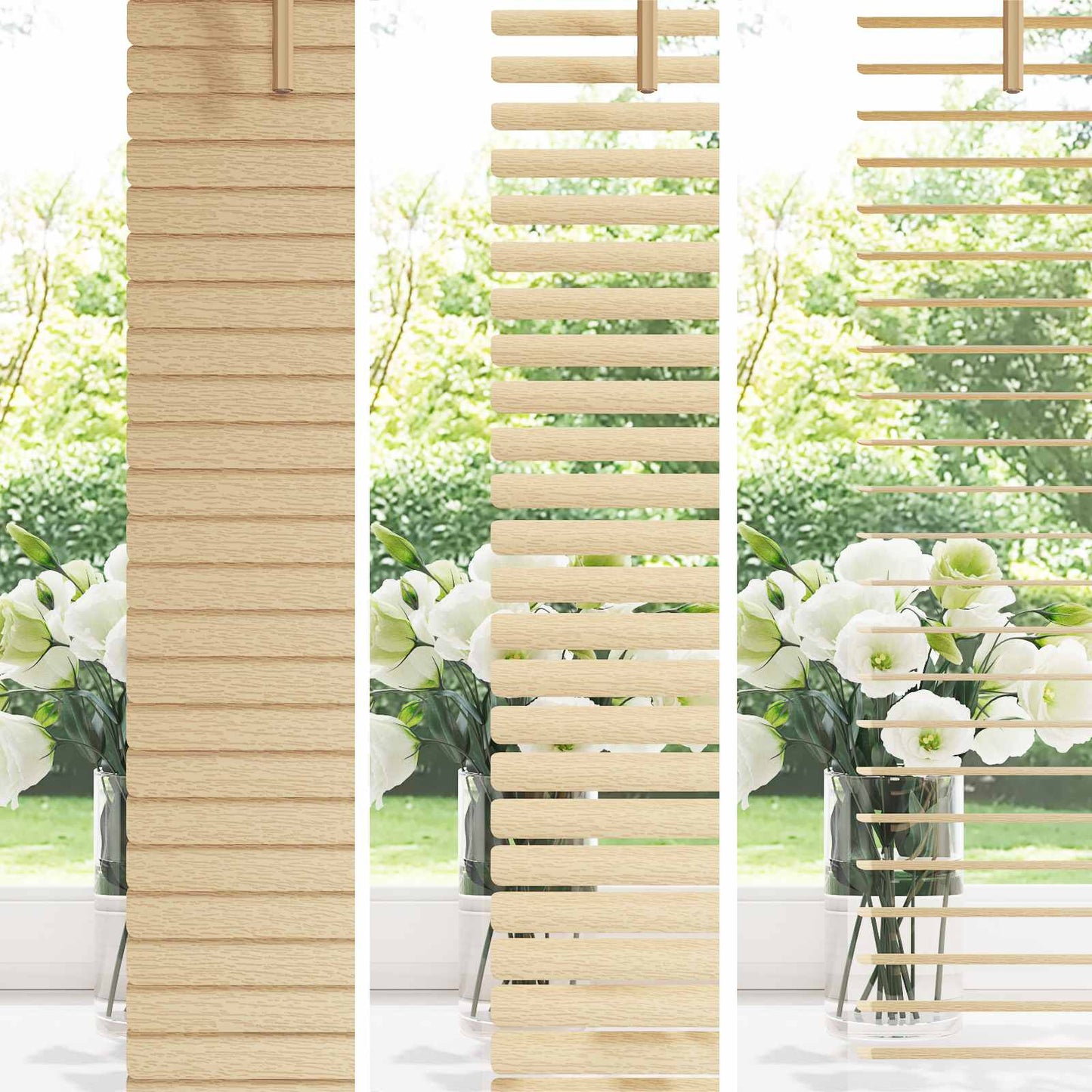 Venetian Blind Light Brown with Pattern 150 x 60 cm PVC