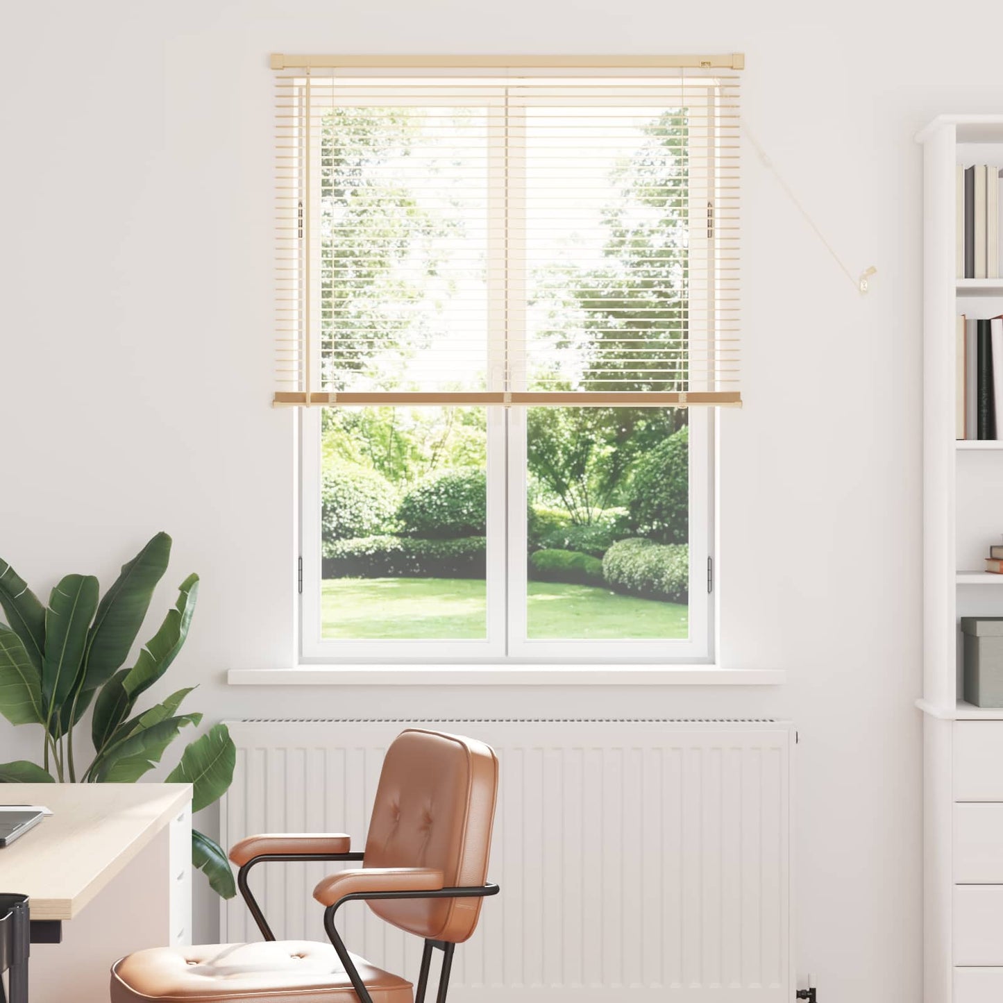 Venetian Blind Light Brown with Pattern 150 x 70 cm PVC