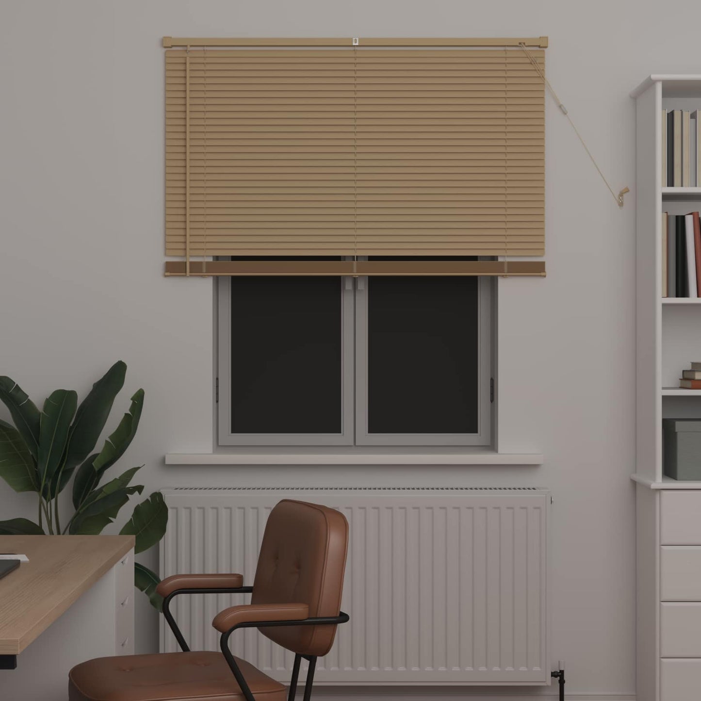 Venetian Blind Manual Light Brown with Pattern 150 x 120 cm PVC