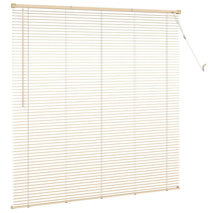 Venetian Blind Light Brown with Pattern 150 x 130 cm 25 mm PVC