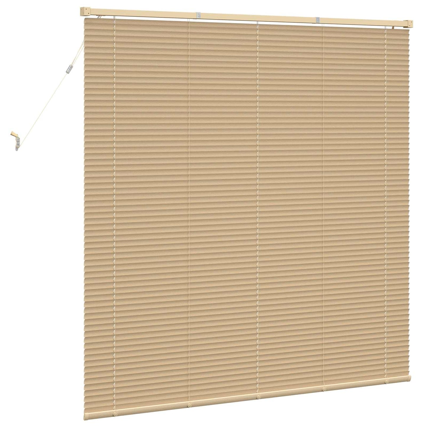 Venetian Blind Light Brown with Pattern 150 x 150 cm 25 mm PVC