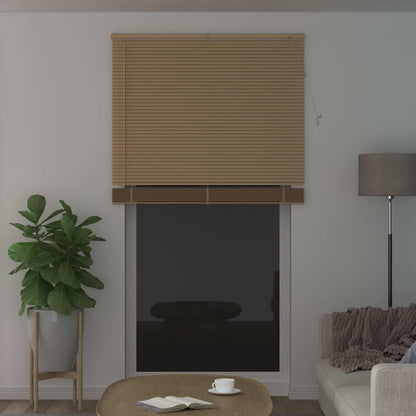 Venetian Blind Light Brown with Pattern 213 x 110 cm 25 mm PVC