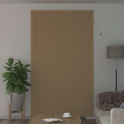 Venetian Blind Light Brown with Pattern 213 x 130 cm 25 mm PVC