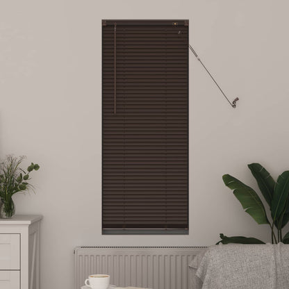 Venetian Blind Dark Brown with Pattern 150 x 50 cm 25 mm PVC