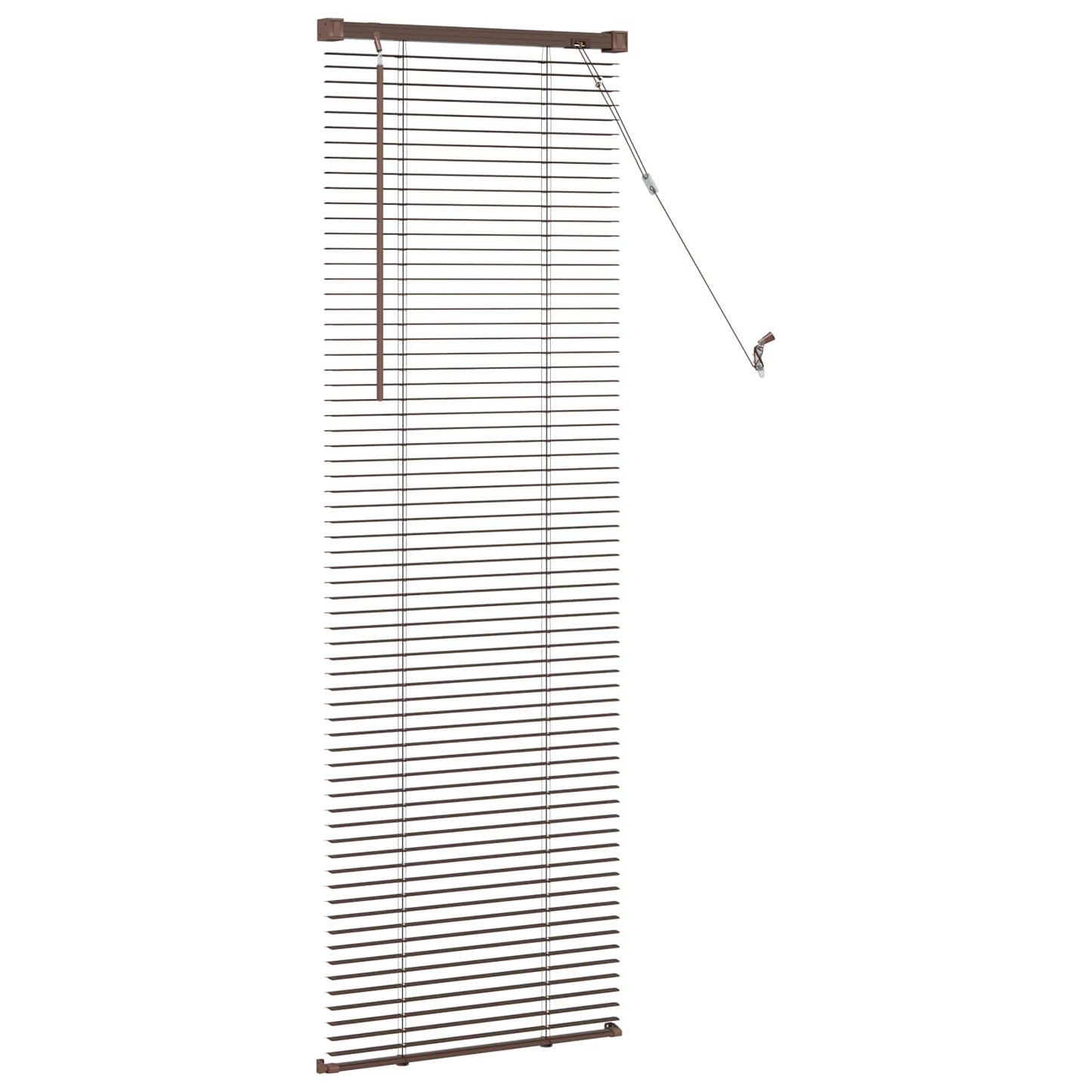 Venetian Blind Dark Brown with Pattern 150 x 50 cm 25 mm PVC