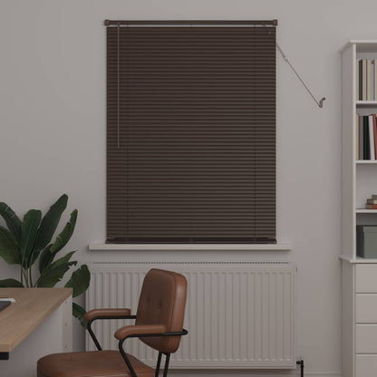 Venetian Blind Dark Brown with Pattern 150 x 70 cm 25 mm PVC