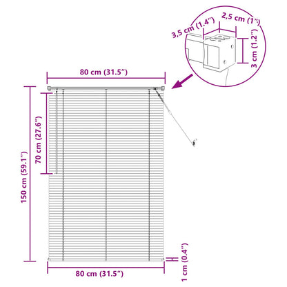 Venetian Blind Manual Dark Brown with Pattern 150 x 80 cm PVC