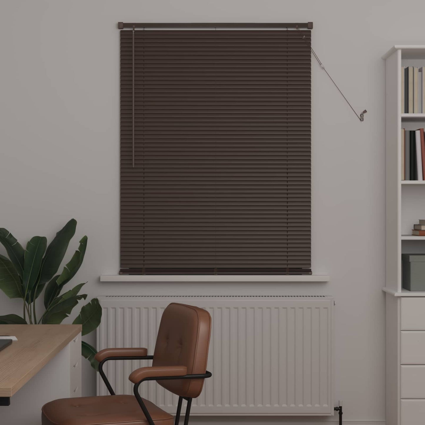 Venetian Blind Dark Brown with Pattern 150 x 90 cm 25 mm PVC