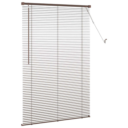 Venetian Blind Dark Brown with Pattern 150 x 90 cm 25 mm PVC