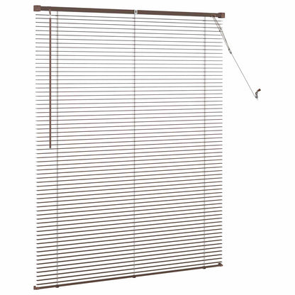 Venetian Blind Dark Brown with Pattern 150 x 110 cm 25 mm PVC