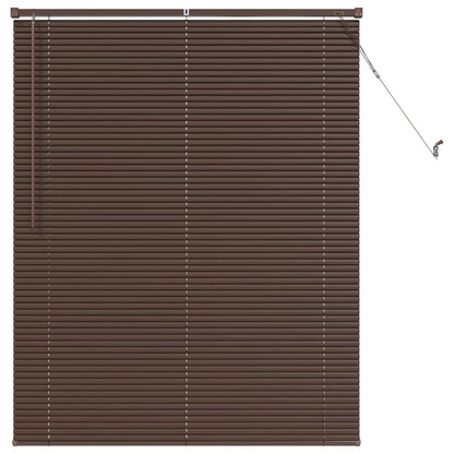 Venetian Blind Dark Brown with Pattern 150 x 110 cm 25 mm PVC