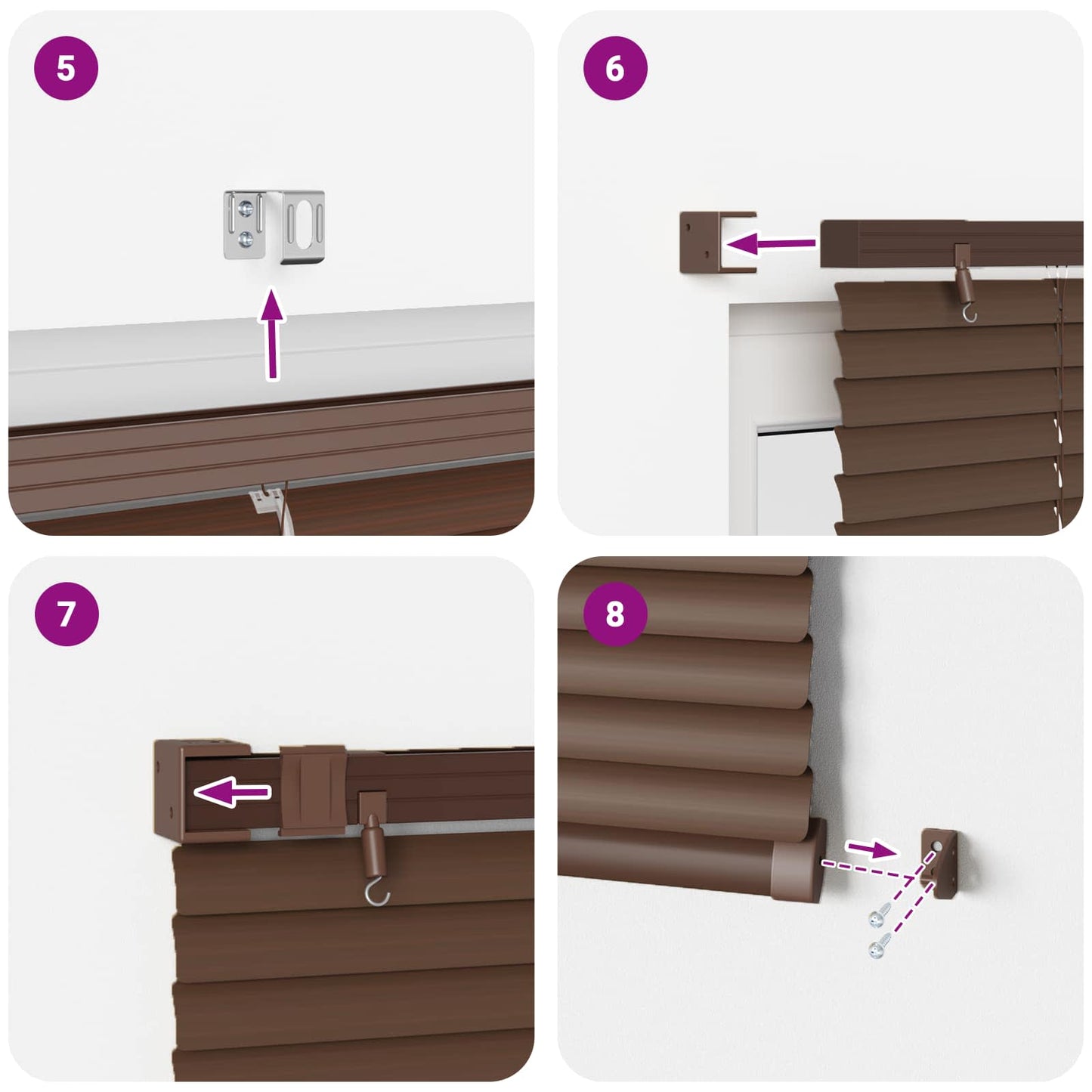 Venetian Blind Manual Dark Brown with Pattern 150 x 140 cm PVC