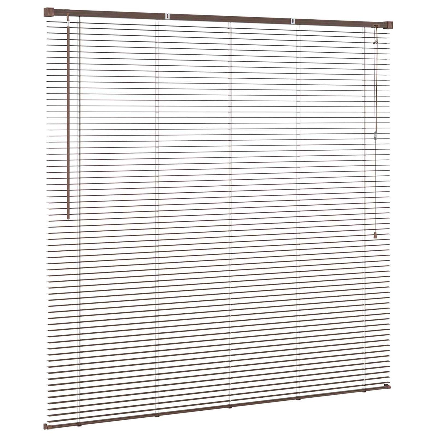 Venetian Blind Manual Dark Brown with Pattern 150 x 140 cm PVC
