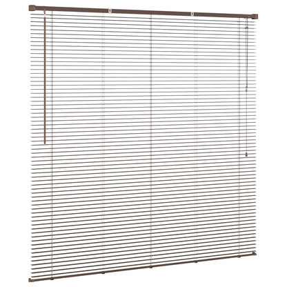 Venetian Blind Manual Dark Brown with Pattern 150 x 140 cm PVC