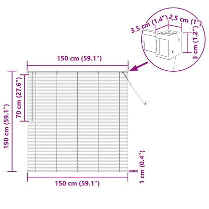 Venetian Blind Dark Brown with Pattern 150 x 150 cm 25 mm PVC