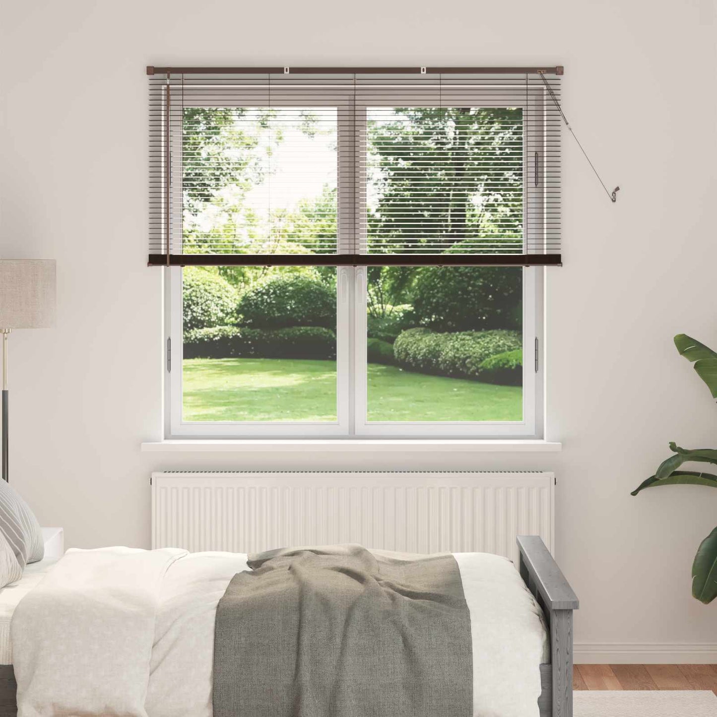 Venetian Blind Dark Brown 160 x 150 cm PVC