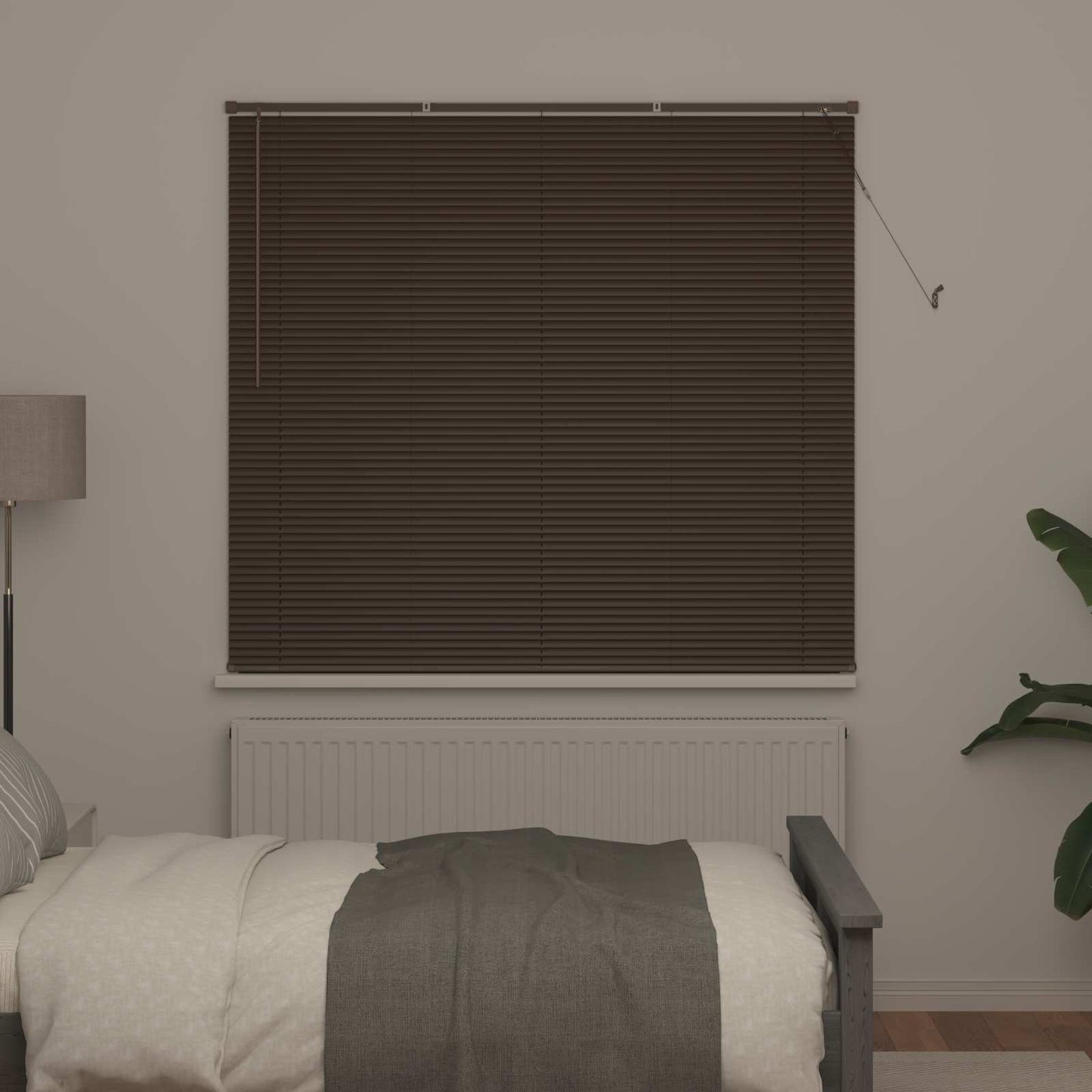 Venetian Blind Dark Brown 160 x 150 cm PVC