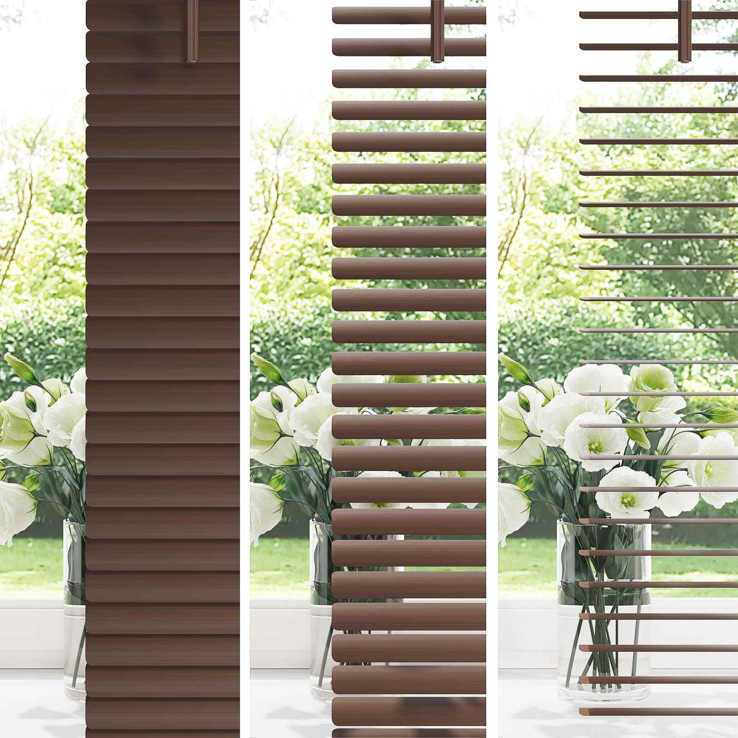Venetian Blind Dark Brown 160 x 150 cm PVC