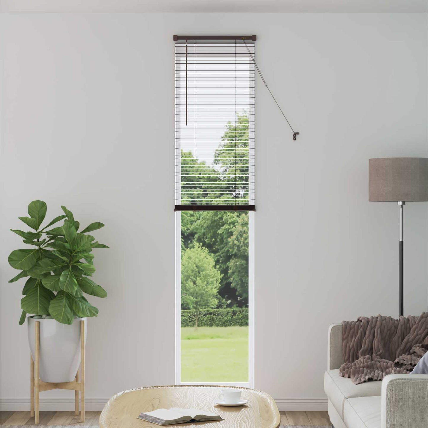 Venetian Blind Manual Dark Brown with Pattern 213 x 40 cm PVC