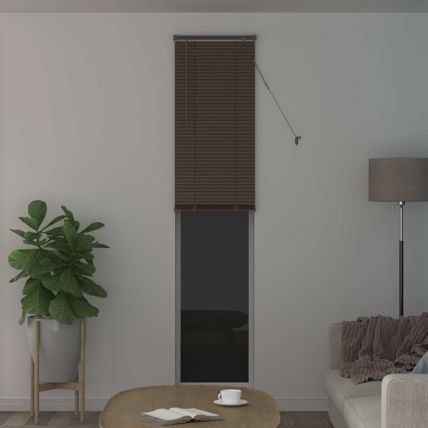 Venetian Blind Manual Dark Brown with Pattern 213 x 40 cm PVC