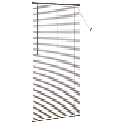 Venetian Blind Dark Brown with Pattern 213 x 90 cm 25 mm PVC
