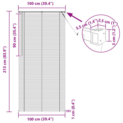 Venetian Blind Manual Dark Brown with Pattern 213 x 100 cm PVC