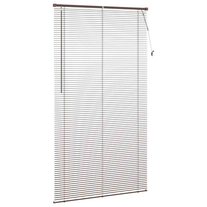 Venetian Blind Dark Brown with Pattern 213 x 120 cm 25 mm PVC