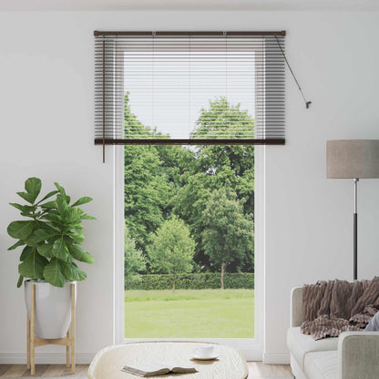 Venetian Blind Dark Brown with Pattern 213 x 140 cm 25 mm PVC