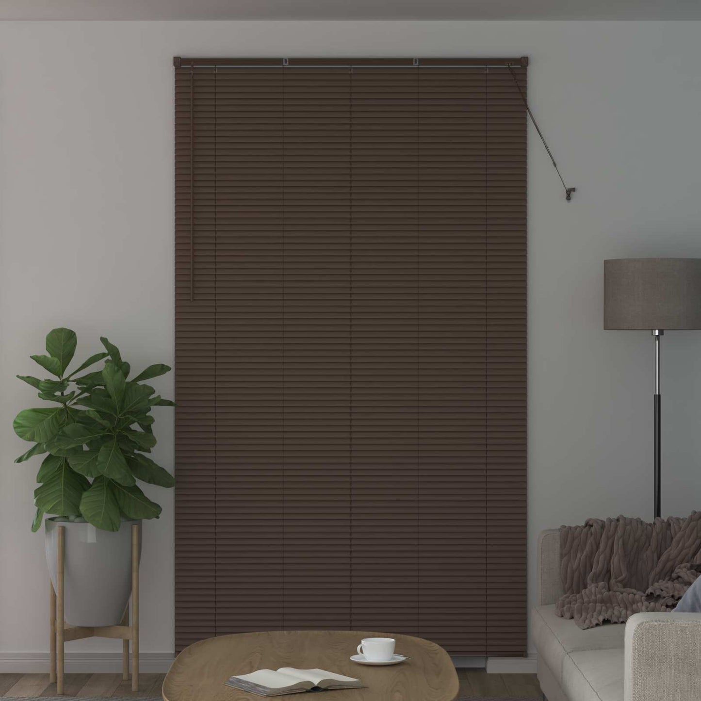 Venetian Blind Dark Brown with Pattern 213 x 140 cm 25 mm PVC